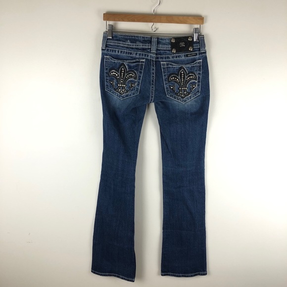 Miss me 27 gothic fleur de lis bootcut jeans 0837 - Picture 8 of 12